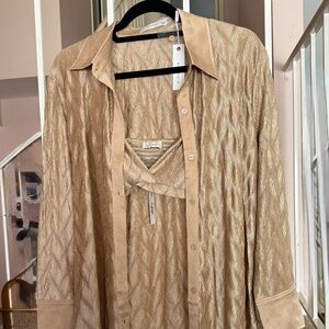 Gold Blouse and Bra Set.